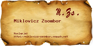 Miklovicz Zsombor névjegykártya